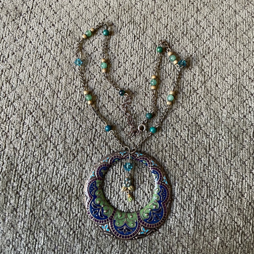 Jade, Chrysocolla Statement Necklace